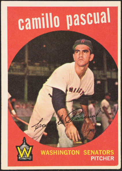 1959 Topps Camilo Pascual #413 Washington Senators VG — Example A front of card