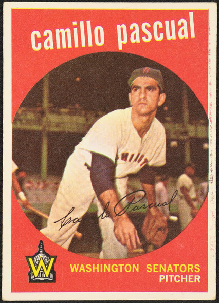 1959 Topps Camilo Pascual #413 Washington Senators VG-EX R100251 front of card