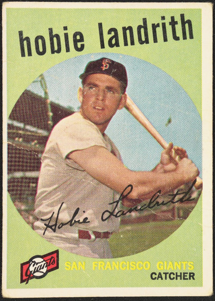 1959 Topps Hobie Landrith #422 San Francisco Giants Low Grade - Creases R100264 front of card