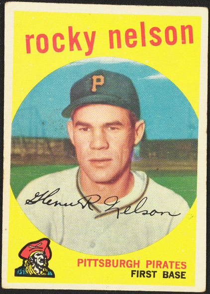 1959 Topps Rocky Nelson #446 Pittsburgh Pirates VG R100265 front of card