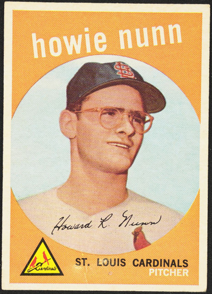 1959 Topps Howie Nunn #549 St. Louis Cardinals RC VG-EX front of card