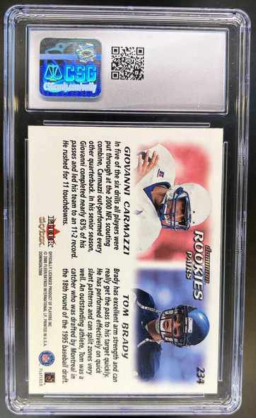 Back of 2000 SkyBox Dominion Carmazzi / Brady #234 RC CSG 10