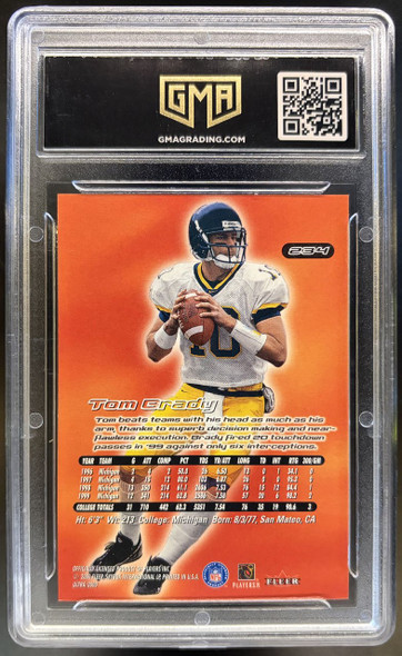 2000 Fleer Ultra Tom Brady #234 Rookie Card GMA 8.5 — back of card
