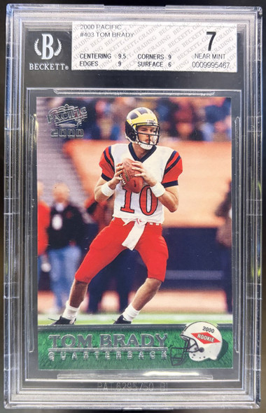 2000 Pacific Tom Brady #403 Rookie Card BGS 7 — front of card