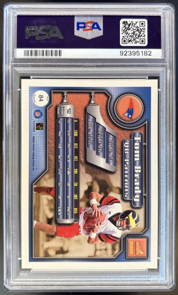 2000 Pacific Aurora Tom Brady #84 Rookie Card PSA 8 — back of card