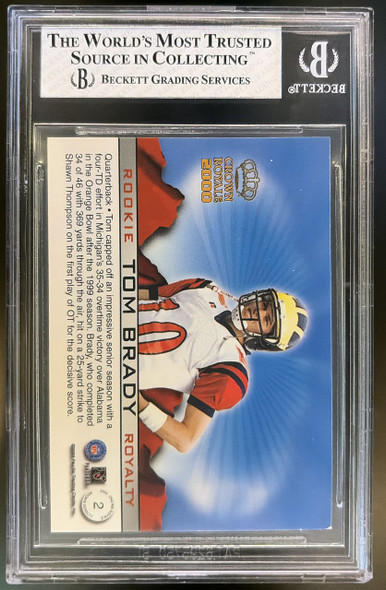 2000 Crown Royale Rookie Royalty Tom Brady #2 BGS 4.5 — back of card