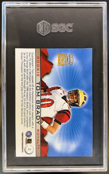 2000 Crown Royale Rookie Royalty Tom Brady #2 SGC 6 — back of card