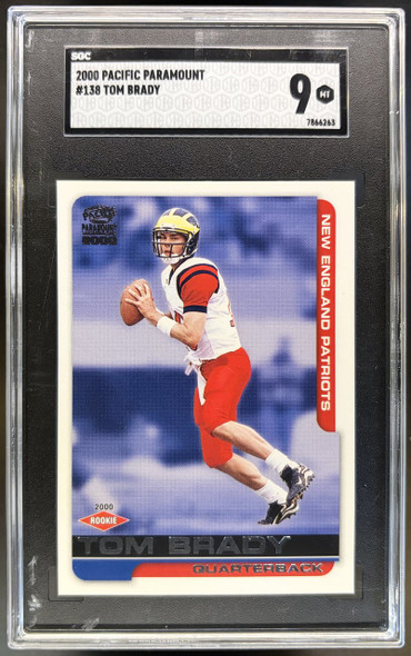2000 Pacific Paramount Tom Brady #138 Rookie Card SGC 9 Cert 7866263 — front of card