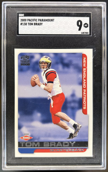 2000 Pacific Paramount Tom Brady #138 Rookie Card SGC 9 Cert 6487085 — front of card