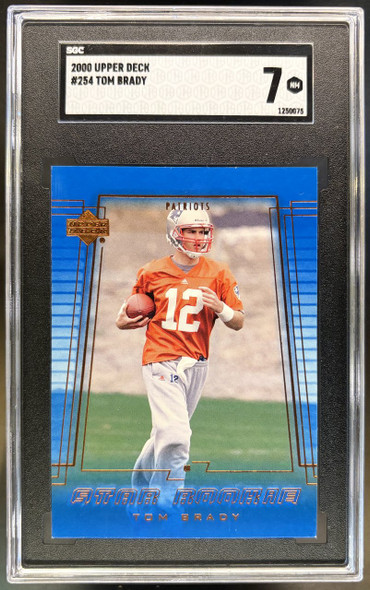 2000 Upper Deck Tom Brady #254 Rookie Card SGC 7 — front of card