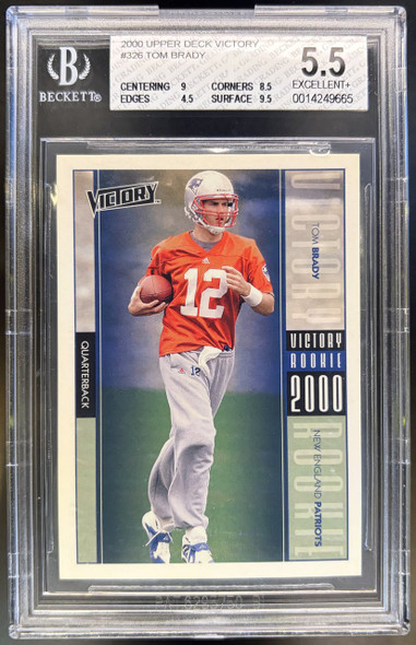 2000 Upper Deck Victory Tom Brady #326 Rookie Card BGS 5.5 — front of card