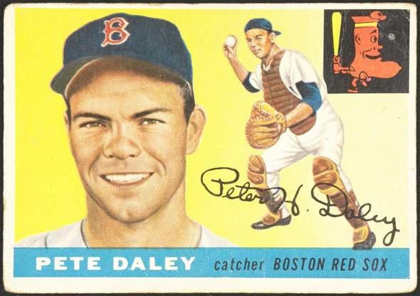 1955 Topps Pete Daley #206 Boston Red Sox RC High Number Low Grade - Creases — Example A front of card