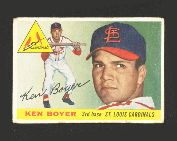 1955 Topps Ken Boyer #125 St. Louis Cardinals RC Low Grade - Marks front of card