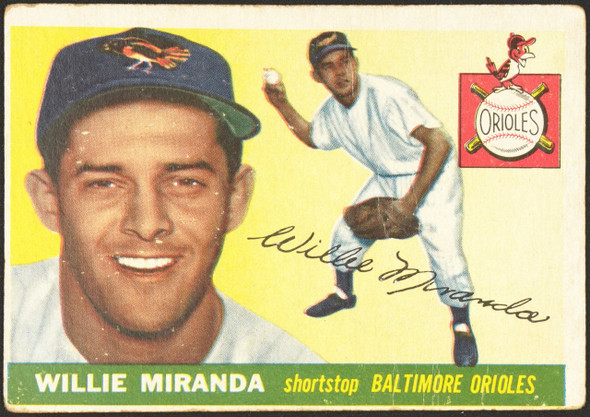 1955 Topps Willie Miranda #154 Baltimore Orioles Fair front of card