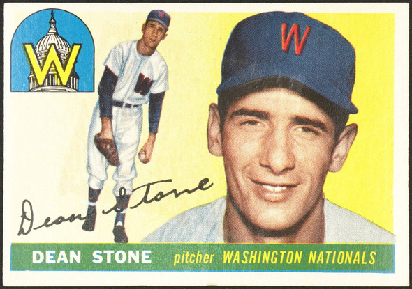 1955 Topps Dean Stone #60 Washington Senators Fair front of card