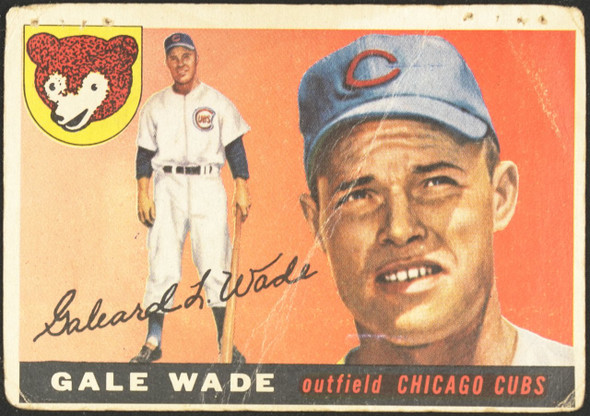 1955 Topps Gale Wade #196 Chicago Cubs High Number Low Grade - Creases — Example B front of card