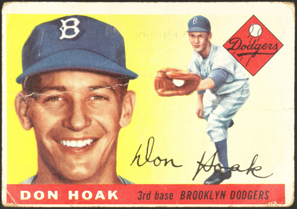 1955 Topps Don Hoak #40 Brooklyn Dodgers Low Grade - Creases front of card