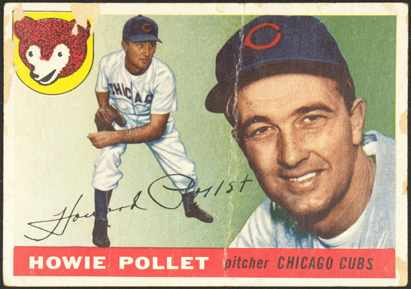 1955 Topps Howie Pollet #76 Chicago Cubs Low Grade - Creases front of card