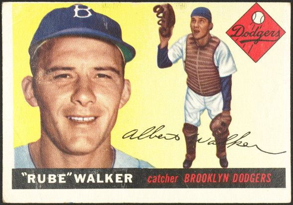1955 Topps Rube Walker #108 Brooklyn Dodgers Fair front of card