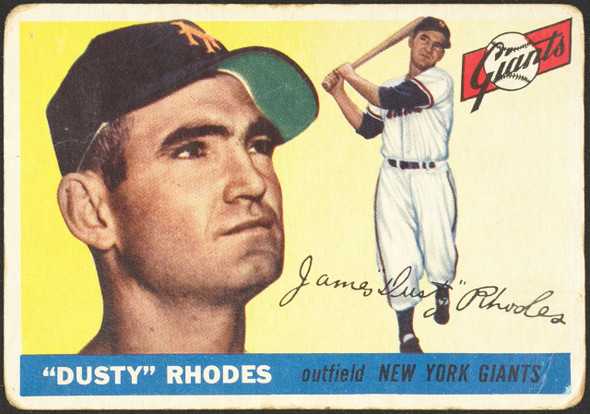1955 Topps Dusty Rhodes #1 New York Giants Fair front of card