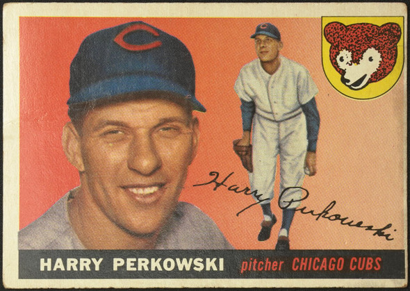 1955 Topps Harry Perkowski #184 Chicago Cubs High Number Fair Example A front of card