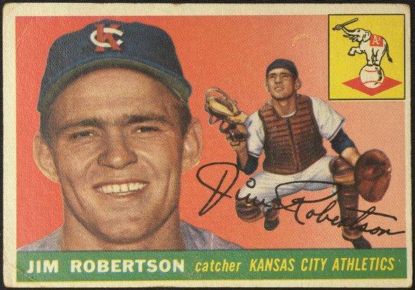 1955 Topps Jim Robertson #177 Kansas City Athletics High Number Fair Example A front of card