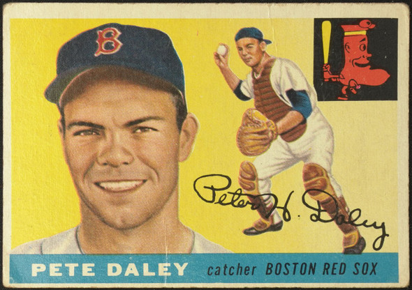 1955 Topps Pete Daley #206 Boston Red Sox RC High Number Low Grade - Creases — Example B front of card