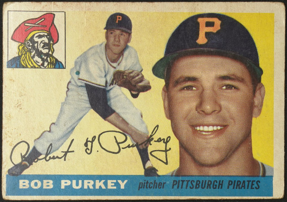 1955 Topps Bob Purkey #118 Pittsburgh Pirates Fair — Example A front of card