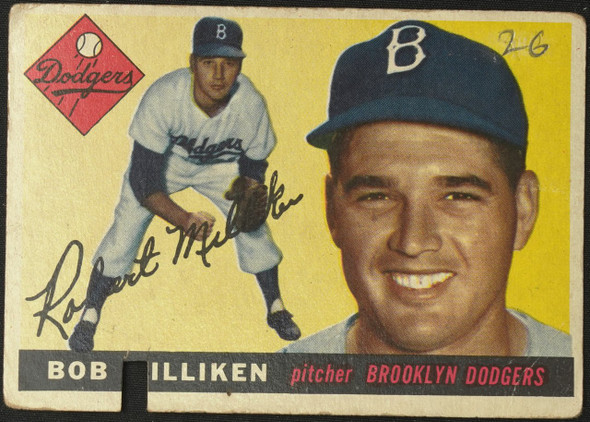 1955 Topps Bob Milliken #111 Brooklyn Dodgers Poor front of card