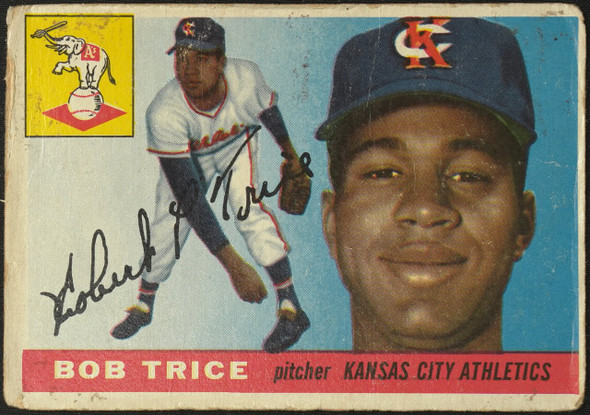 1955 Topps Bob Trice #132 Kansas City Athletics Low Grade - Creases Example A front of card