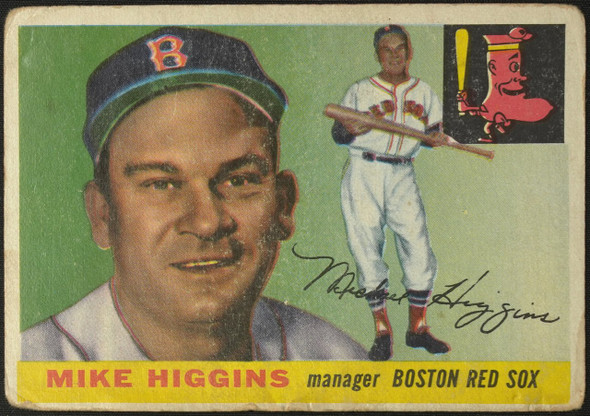 1955 Topps Pinky Higgins #150 Boston Red Sox Fair Example A front of card