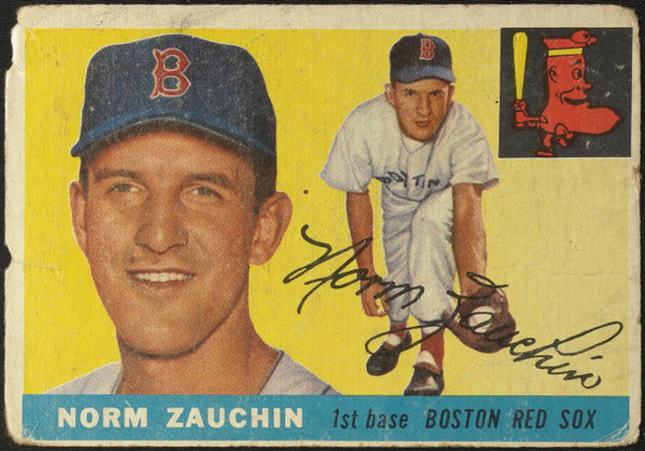 1955 Topps Norm Zauchin #176 Boston Red Sox RC High Number Fair Example B front of card