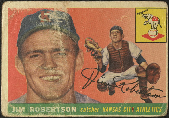 1955 Topps Jim Robertson #177 Kansas City Athletics High Number Fair Example B front of card