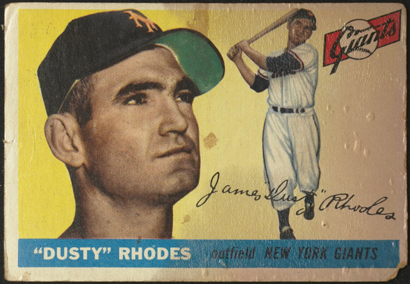 1955 Topps Dusty Rhodes #1 New York Giants Fair Example A front of card