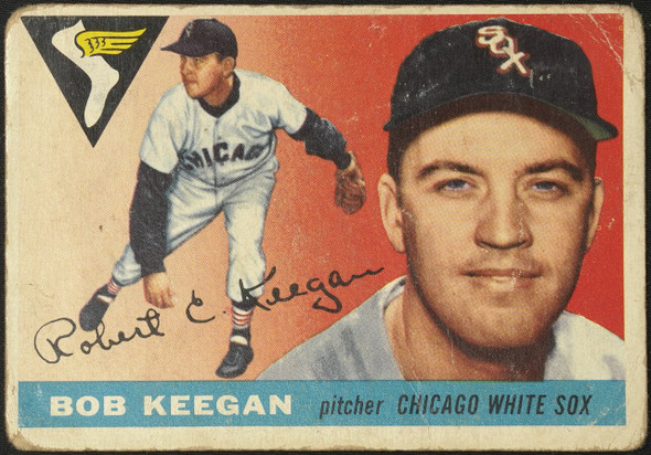 1955 Topps Bob Keegan #10 Chicago White Sox Low Grade - Creases — Example B front of card