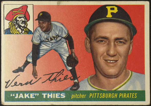 1955 Topps Jake Thies #12 Pittsburgh Pirates RC Fair Example A front of card