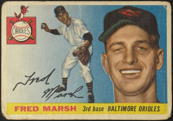 1955 Topps Fred Marsh #13 Baltimore Orioles Fair Example A front of card