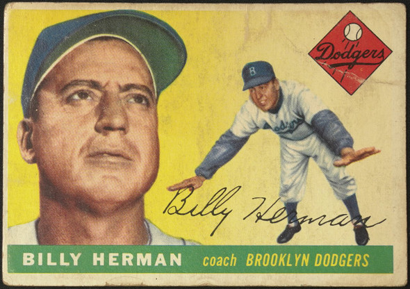 1955 Topps Billy Herman #19 Brooklyn Dodgers Fair Example A front of card