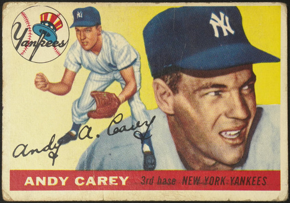 1955 Topps Andy Carey #20 New York Yankees Fair Example A front of card