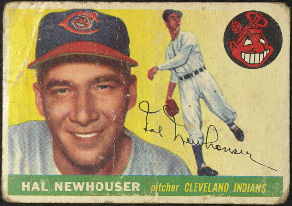 1955 Topps Hal Newhouser #24 Cleveland Indians Low Grade - Creases front of card