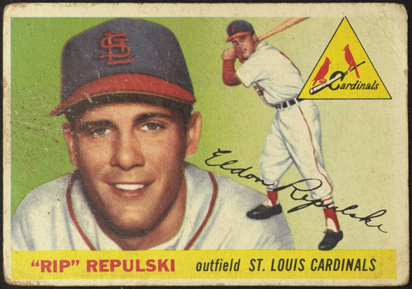 1955 Topps Rip Repulski #55 St. Louis Cardinals Fair Example A front of card