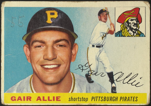 1955 Topps Gair Allie #59 Pittsburgh Pirates Low Grade - Marks — Example A front of card