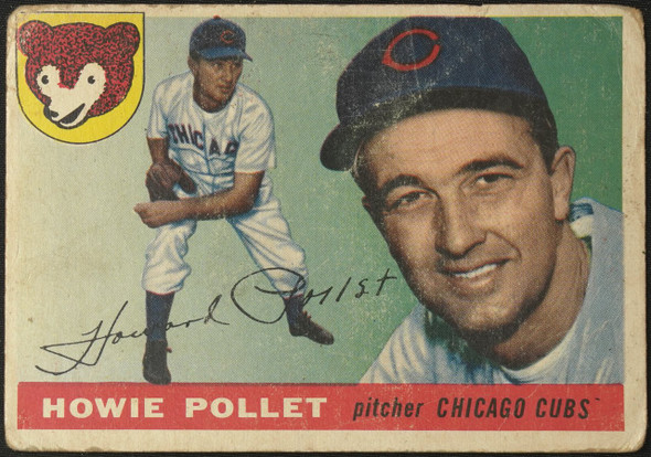 1955 Topps Howie Pollet #76 Chicago Cubs Low Grade - Creases Example A front of card