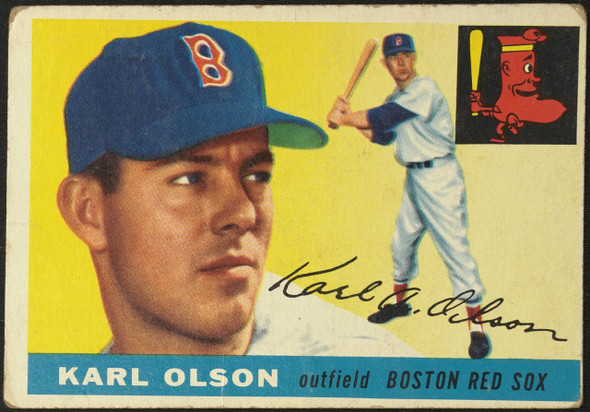 1955 Topps Karl Olson #72 Boston Red Sox Fair Example A front of card