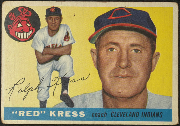 1955 Topps Red Kress #151 Cleveland Indians Fair Example A front of card