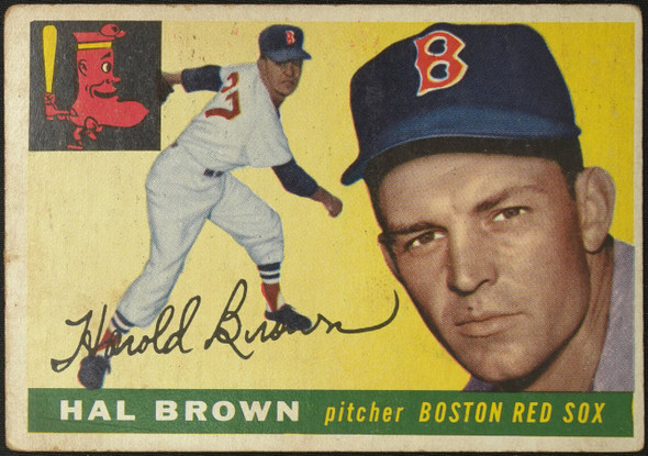 1955 Topps Hal Brown #148 Boston Red Sox Fair Example A front of card