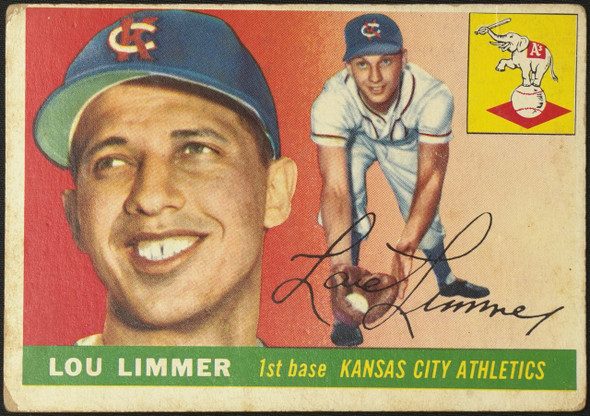 1955 Topps Lou Limmer #54 Kansas City Athletics Fair Example B front of card