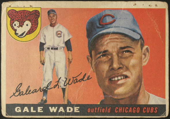 1955 Topps Gale Wade #196 Chicago Cubs High Number Low Grade - Creases Example D front of card