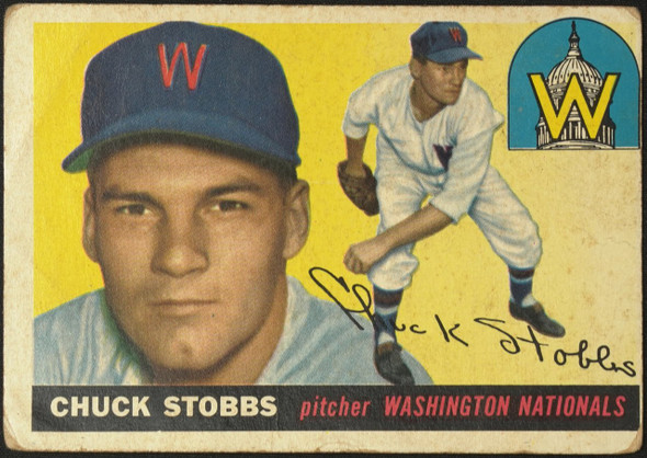 1955 Topps Chuck Stobbs #41 Washington Senators Fair Example A front of card
