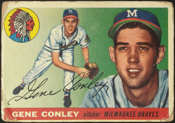 1955 Topps Gene Conley #81 Milwaukee Braves Fair Example B front of card